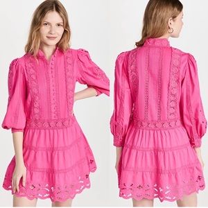Alice & Olivia - size 6 - like new (worn once) - pink Clark tiered dress